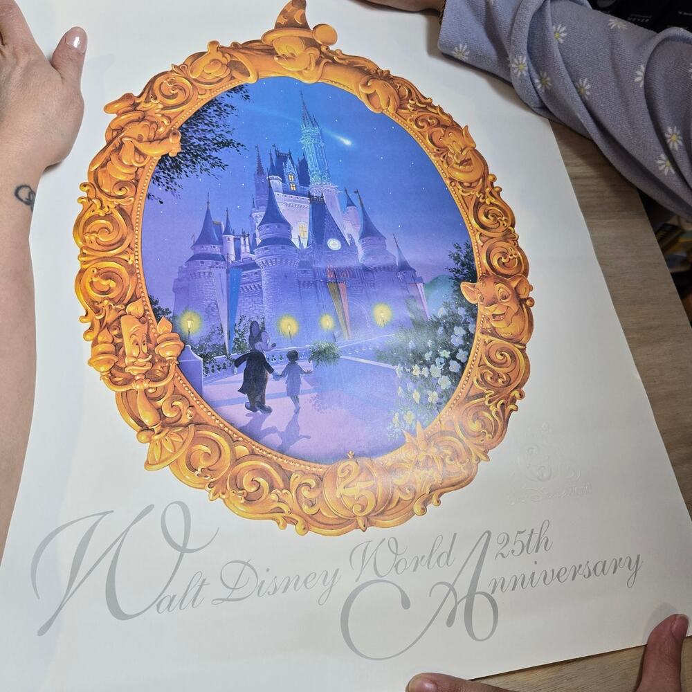 Walt Disney World 25th Anniversary poster from Park embossed seal 1996